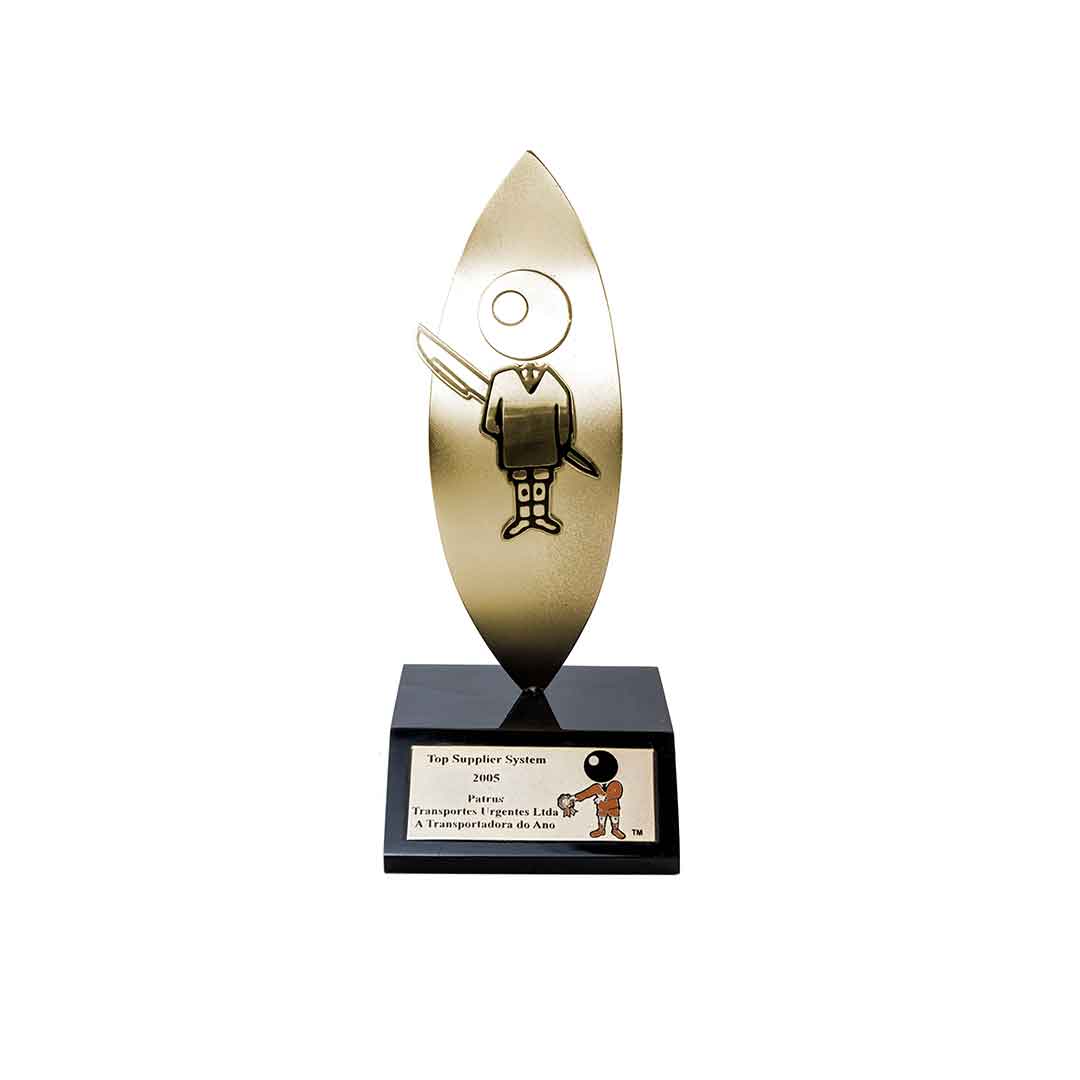 Troféu do prêmio Bic do Brasil recebido pela Patrus