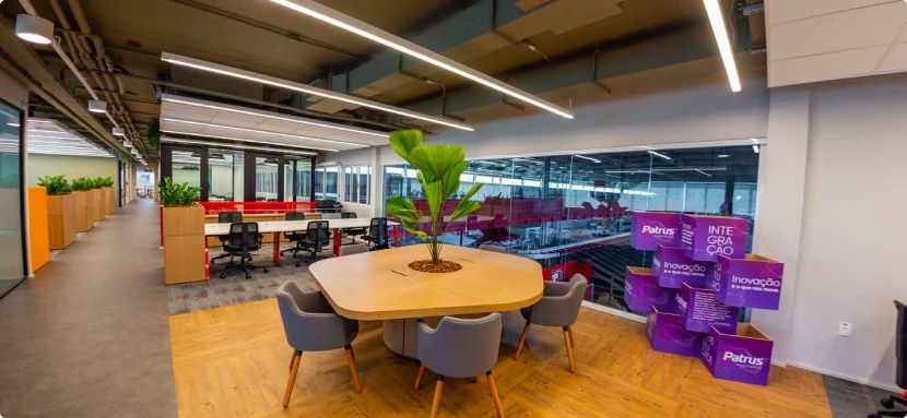 Sala do Escritório de Projetos (PMO) da Patrus