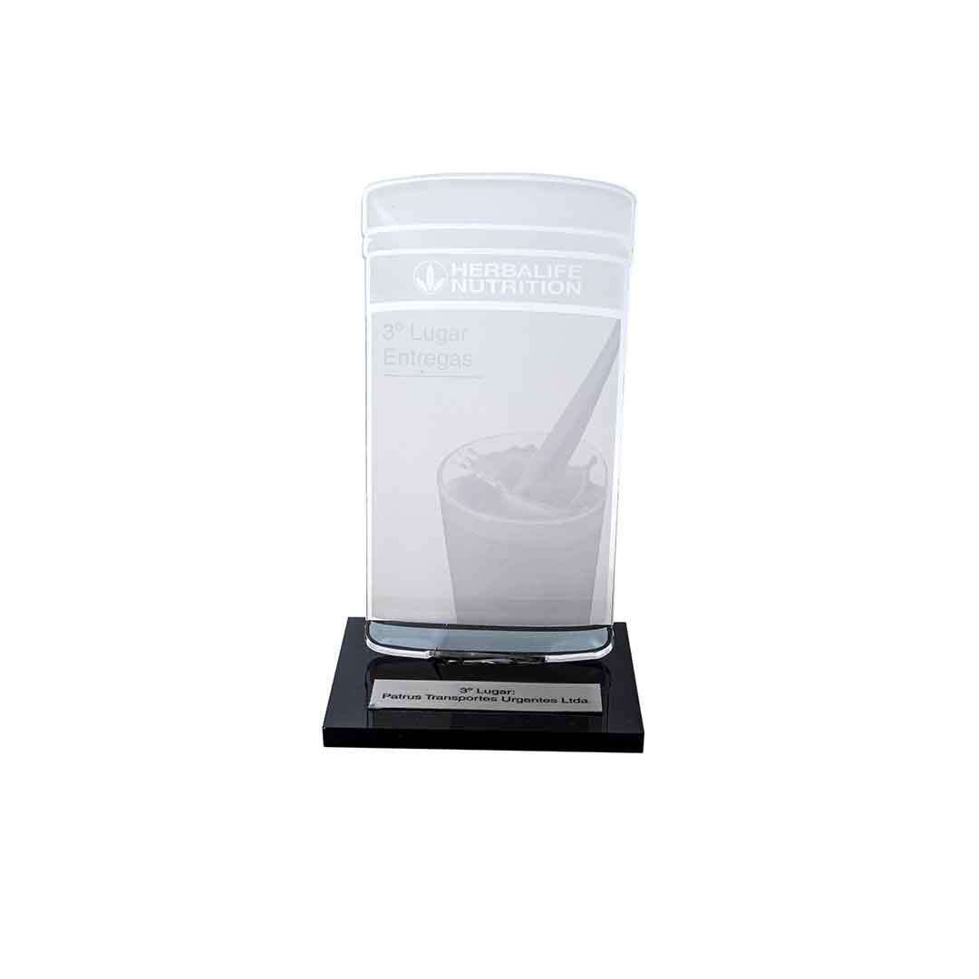 Troféu do prêmio Herbalife recebido pela Patrus
