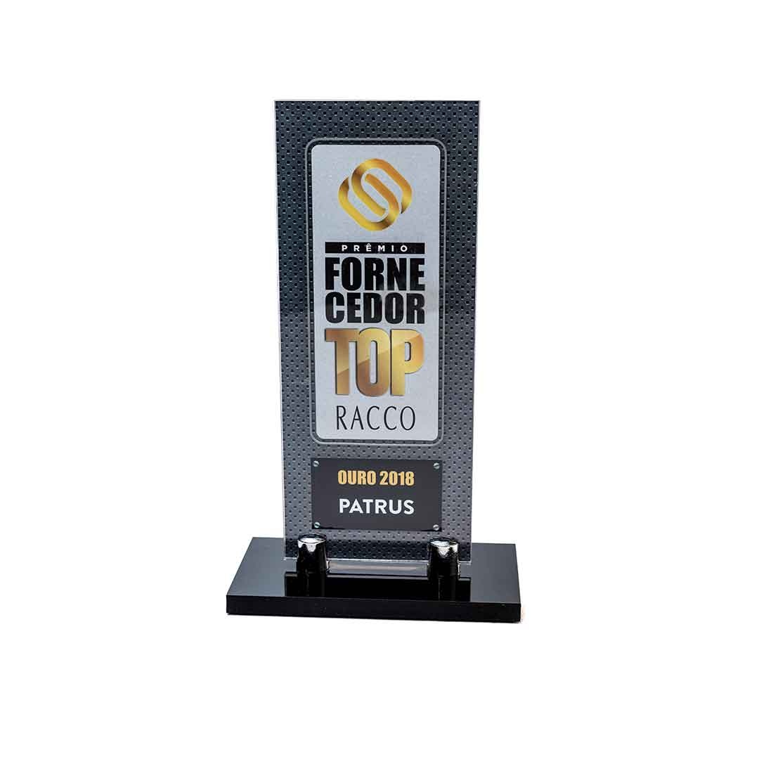 Troféu do prêmio Racco recebido pela Patrus